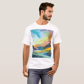 芸術的抽象芸術水絵を描色 Tシャツ (正面フル)