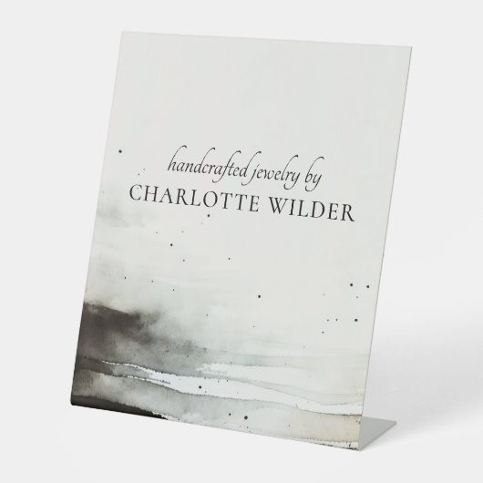 芸術的抽象芸術水色ジュエリー設計者 台座サイン (正面)