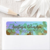 芸術的抽象芸術緑の金ゴールドグリッターブラシストローク ラベル (インサイチュ)