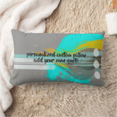 芸術的抽象芸術追加文字ターコイズとグレー ランバークッション (ブランケット)