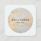 芸術的抽象芸術金ゴールドプ葉ラン スクエア名刺 (正面)