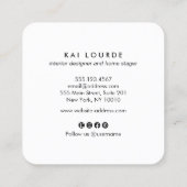 芸術的抽象芸術金ゴールドプ葉ラン スクエア名刺 (裏面)