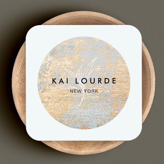 芸術的抽象芸術金ゴールドプ葉ラン スクエア名刺