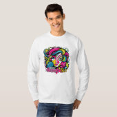 芸術的抽象芸術顔ロゴデザイン Tシャツ (正面フル)