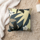 芸術的抽象芸術 |オックスフォードブルー&イエロー クッション (ブランケット)