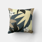 芸術的抽象芸術 |オックスフォードブルー&イエロー クッション (裏面)