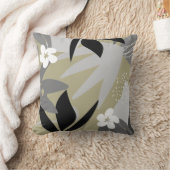 芸術的抽象芸術 |グレーとセージ緑 クッション (ブランケット)