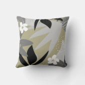 芸術的抽象芸術 |グレーとセージ緑 クッション (裏面)