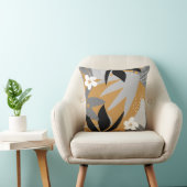 芸術的抽象芸術 |グレーとマスタード クッション (椅子)