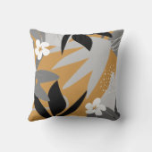 芸術的抽象芸術 |グレーとマスタード クッション (裏面)