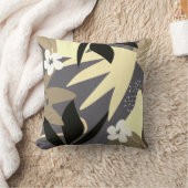 芸術的抽象芸術 |グレーと黄色 クッション (ブランケット)