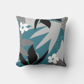 芸術的抽象芸術 |ターコイズとグレー クッション (正面)
