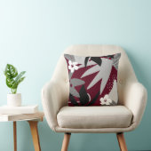 芸術的抽象芸術 |ブルゴーニュ&グレー クッション (椅子)