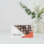 芸術的抽象芸術 |レザー |メタリックパターン 名刺 (スタンド正面)