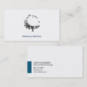 芸術的木(青いアクセント) 名刺 (正面/裏面)