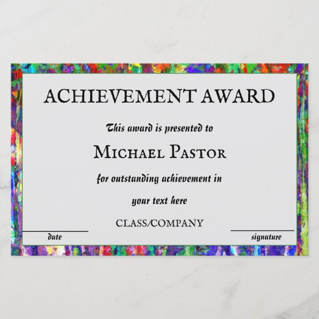 芸術的業績賞 (正面)