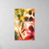 芸術的水の色ときらめくフローラ絵画 キャンバスプリント (正面)