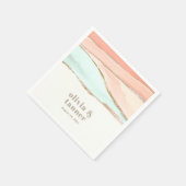 芸術的沿岸水色抽象芸術結婚ズ スタンダードカクテルナプキン (角)