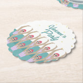 芸術的泳ぐ人シンクロ水泳誕生日パーティー ペーパーコースター (アングル)