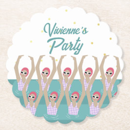 芸術的泳ぐ人シンクロ水泳誕生日パーティー ペーパーコースター