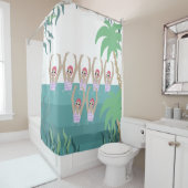 芸術的泳ぐ人 |シンクロ水泳熱帯アート シャワーカーテン (インサイチュ)
