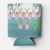 芸術的泳ぐ人 |シンクロ水泳熱帯アート 缶クーラー (正面)