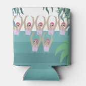 芸術的泳ぐ人 |シンクロ水泳熱帯アート 缶クーラー (裏面)