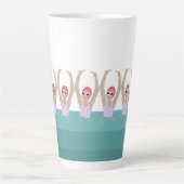 芸術的泳ぐ人 |スイミング芸術的イラストレーション カフェラテマグ (正面)