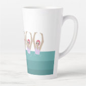 芸術的泳ぐ人 |スイミング芸術的イラストレーション カフェラテマグ (右)