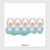 芸術的泳ぐ人 |スイミング芸術的イラストレーション シール (シート)