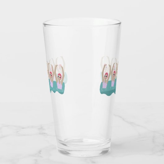 芸術的泳ぐ人 |スイミング芸術的イラストレーション タンブラーグラス (左)