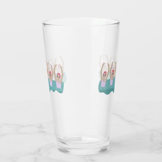 芸術的泳ぐ人 |スイミング芸術的イラストレーション タンブラーグラス (右)