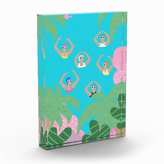 芸術的泳ぐ人 |スイミング芸術的イラストレーション フォトブロック (左)