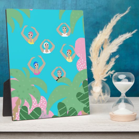 芸術的泳ぐ人 |スイミング芸術的イラストレーション フォトプラーク (側面)