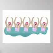 芸術的泳ぐ人 |スイミング芸術的イラストレーション ポスター (正面)