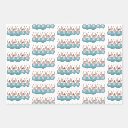 芸術的泳ぐ人 |スイミング芸術的イラストレーション ラッピングペーパーシート (正面2)