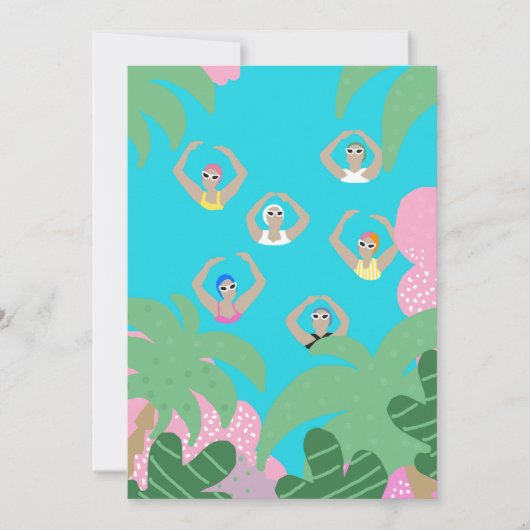 芸術的泳ぐ人 |スイミング芸術的イラストレーション 招待状 (正面)