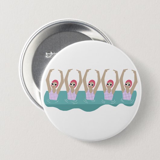 芸術的泳ぐ人 |スイミング芸術的イラストレーション 缶バッジ (正面&裏面)