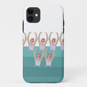 芸術的泳ぐ人 スイミング芸術的イラストレーション iPhone 11 ケース