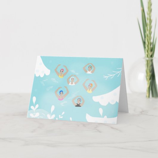 芸術的泳ぐ人 |スイミング芸術的ウィンターアート カード (正面)