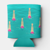 芸術的泳ぐ人 – 同期スイミング 缶クーラー (裏面)