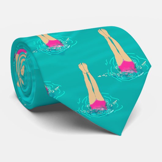 芸術的泳ぐ人 – 水中で泳ぐ ネクタイ (ロール)