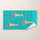 芸術的泳ぐ人 – 水中で泳ぐ バスタオルセット (ハンドタオル)