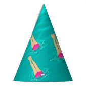 芸術的泳ぐ人 – 水中で泳ぐ パーティーハット (左)