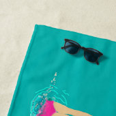 芸術的泳ぐ人 – 水中で泳ぐ ビーチタオル (インサイチュ)