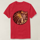 芸術的火が巻き上げられた猫Red Orange Tabby Cat A Tシャツ (デザイン正面)
