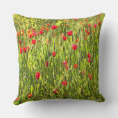 芸術的牧草地ポピーの風景 クッション (裏面)