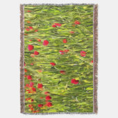 芸術的牧草地ポピーの風景 スローブランケット (正面縦)