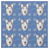 芸術的犬 – シベリアのハスキーv1 ファブリック (見本)
