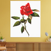 芸術的独身の赤薔薇 キャンバスプリント (インサイチュ (リビング))